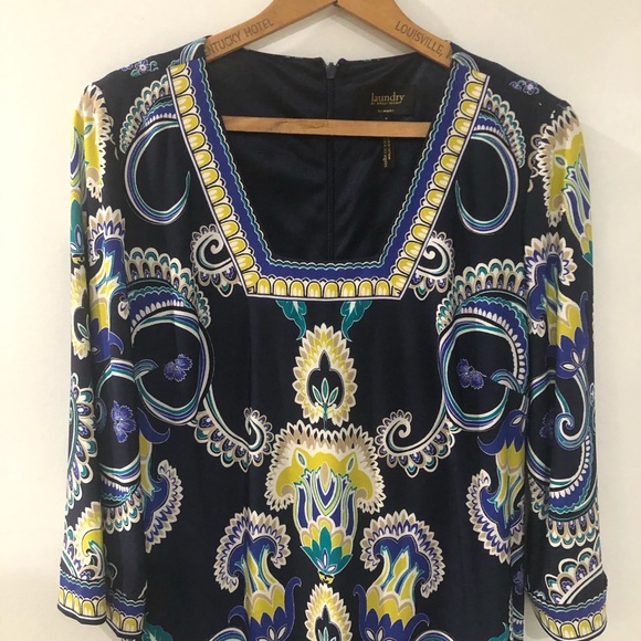 Laundry by Shelli Segal Blue Shift Dress 4 - Picture 3 of 6